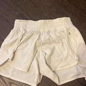 White lulu lemon running shorts